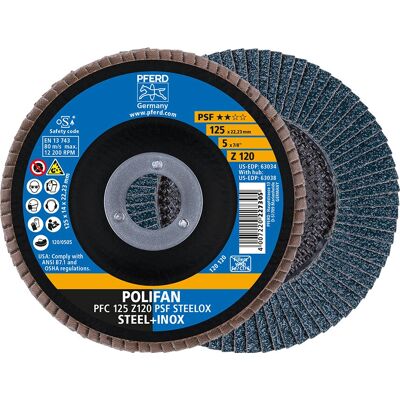 PFERD 67769125 Zirconium Corundum Angle Grinder Accessory - 120 Grit, 125mm PFERD 67769125 Zirconium Corundum Angle Grinder Accessory - 120 Grit, 125mm