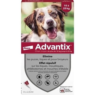 Advantix Pipeta para Perros - 10-25kg - 4 Unidades Advantix Pipeta para Perros - 10-25kg - 4 Unidades