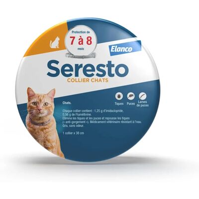 Collier Antipuce et Tiques Elanco pour Chats - 8 Mois - Publicité Collier Antipuce et Tiques Elanco pour Chats - 8 Mois - Publicité