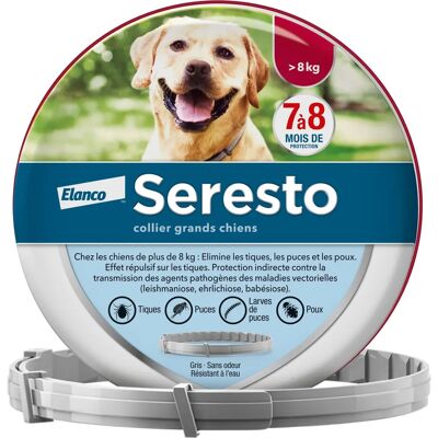 Collier Antiparasitaire Seresto pour Grand Chien - Publicité Collier Antiparasitaire Seresto pour Grand Chien - Publicité