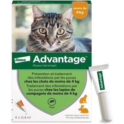 Advantage 40 - Flea & Larvae Control for Cats & Rabbits under 4kg Advantage 40 - Flea & Larvae Control for Cats & Rabbits under 4kg