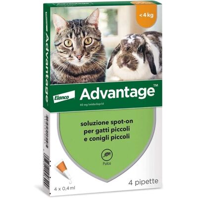 Advantage 40 Mg Spot-On per Gatti e Conigli Piccoli - Trattamento contro le Pulci Advantage 40 Mg Spot-On per Gatti e Conigli Piccoli - Trattamento contro le Pulci
