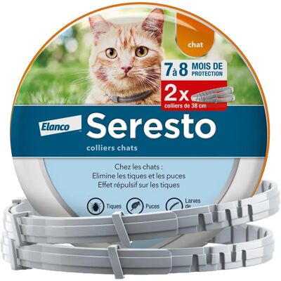 Collier Antiparasitaire Seresto pour Chat - 2 Colliers Collier Antiparasitaire Seresto pour Chat - 2 Colliers