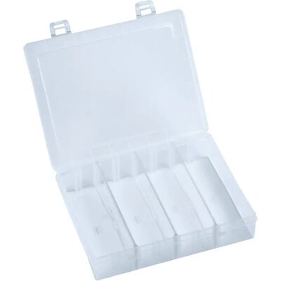 Hünersdorff Scatola Trasparente per Organizzazione - 180x140x40mm - 3 Divisori - Polipropilene Resistente Hünersdorff Scatola Trasparente per Organizzazione - 180x140x40mm - 3 Divisori - Polipropilene Resistente