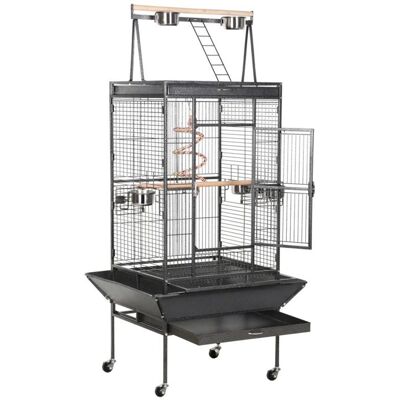 Yaheetech - Jaula Grande para Pájaros con Soporte, Ruedas, 81x76x174cm - Interior/Exterior Yaheetech - Jaula Grande para Pájaros con Soporte, Ruedas, 81x76x174cm - Interior/Exterior
