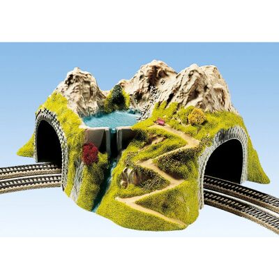 NOCH 05180 H0 Modeljernbanetunnel - 2 spor, Bøjet NOCH 05180 H0 Modeljernbanetunnel - 2 spor, Bøjet