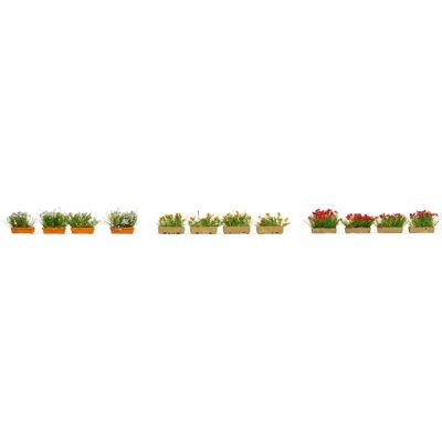NOCH 14009 Modellestykke - Flerfarvede Blomsterkasser - Skala H0 NOCH 14009 Modellestykke - Flerfarvede Blomsterkasser - Skala H0