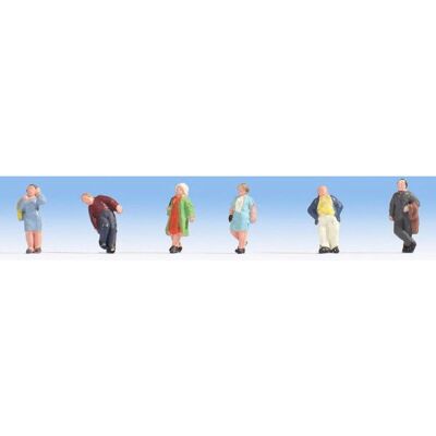 NOCH Pedestrians scale model part/accessory Figures - 6 painted figures for H0 railway scenes NOCH Pedestrians scale model part/accessory Figures - 6 painted figures for H0 railway scenes