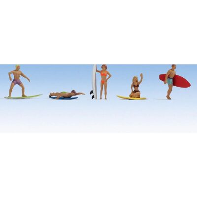 Noch Surfers Sæt med 5 Figurer - Modeltilbehør Noch Surfers Sæt med 5 Figurer - Modeltilbehør