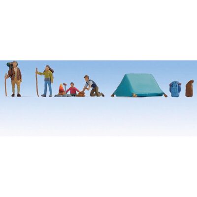 Noch N15876 Camping Three Men One Boy HO 1:87 Figures - Scale Model Noch N15876 Camping Three Men One Boy HO 1:87 Figures - Scale Model
