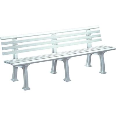 Banque de parc en plastique Kaiserkraft - 9 lames, 2000mm, blanc - Siège extérieur Banque de parc en plastique Kaiserkraft - 9 lames, 2000mm, blanc - Siège extérieur
