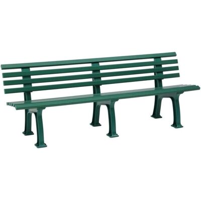 Kaiserkraft Kunststoff Parkbank - 9 Latten, 2000mm, Moosgrün Kaiserkraft Kunststoff Parkbank - 9 Latten, 2000mm, Moosgrün