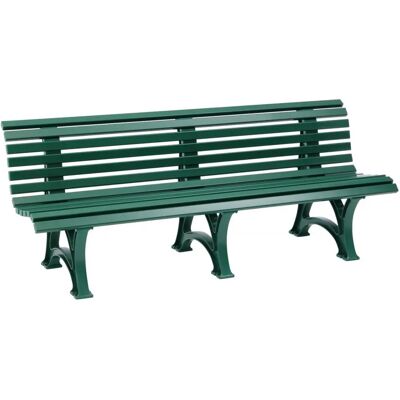 Kaiserkraft Kunststoff Parkbank - 13 Leisten, 2000mm Breit, Grün Kaiserkraft Kunststoff Parkbank - 13 Leisten, 2000mm Breit, Grün