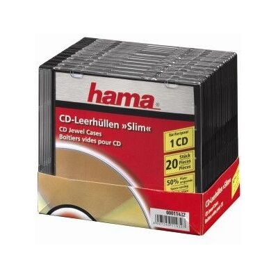 Hama 11432 Vékony CD-tartó - Optikai lemez tok - Fekete Hama 11432 Vékony CD-tartó - Optikai lemez tok - Fekete