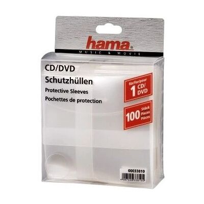 Hama 33810 Sealable CD/DVD Protective Sleeves - 100 Hama 33810 Sealable CD/DVD Protective Sleeves - 100