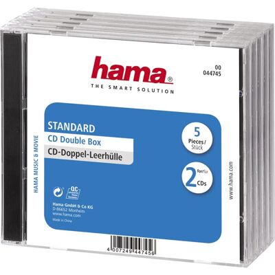 Hama Dupla CD-hez Csomag 5 - Kapacitás 2 CD - Átlátszó Hama Dupla CD-hez Csomag 5 - Kapacitás 2 CD - Átlátszó