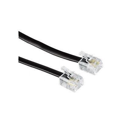 Hama 6p4c Modular Telephone Cable - 6m Black Hama 6p4c Modular Telephone Cable - 6m Black