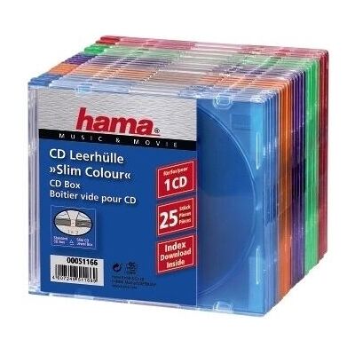 Hama Vékony CD tokok Csomagolás 25 db - Többszínű Hama Vékony CD tokok Csomagolás 25 db - Többszínű
