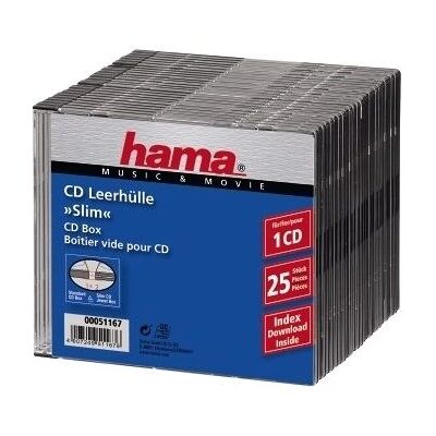 Hama CD Slim Box - Boîte CD compacte, 25 pcs Hama CD Slim Box - Boîte CD compacte, 25 pcs