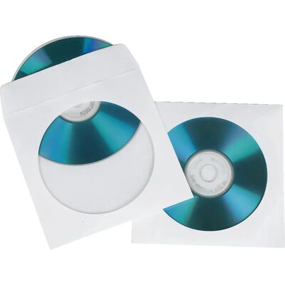 Hama Pochettes CD - Blanches - 100 pcs - Rangement CD/DVD Hama Pochettes CD - Blanches - 100 pcs - Rangement CD/DVD