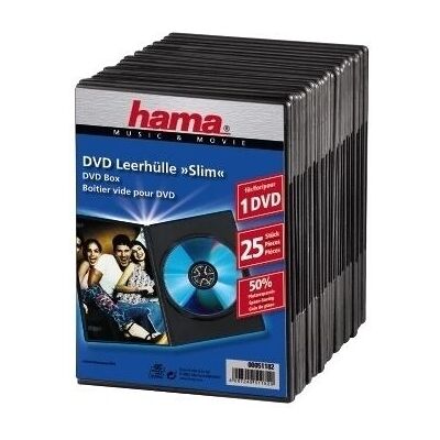 Hama DVD Slim Box - 25 Kpl - Musta - DVD Säilytys Hama DVD Slim Box - 25 Kpl - Musta - DVD Säilytys
