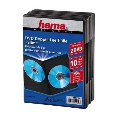 Hama 10 Mustaa Kaksinkertaista DVD-koteloa - DVD-tallennus Hama 10 Mustaa Kaksinkertaista DVD-koteloa - DVD-tallennus