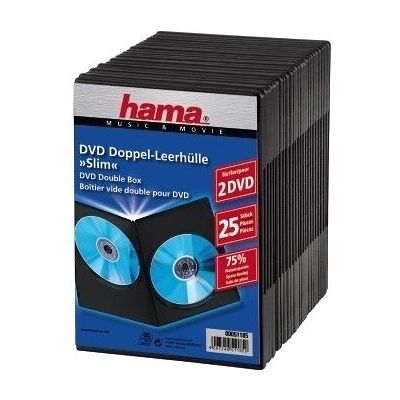 Hama Vékony dupla DVD-tok - 25 db - Fekete Hama Vékony dupla DVD-tok - 25 db - Fekete
