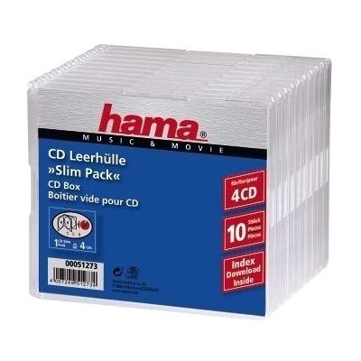 Hama CD Doosjes - 4 Slim Pack, Transparant Hama CD Doosjes - 4 Slim Pack, Transparant