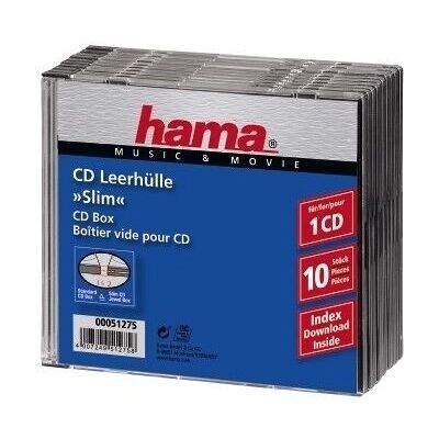 Hama Slanke CD-Hoes - 10 stuks - Transparant Hama Slanke CD-Hoes - 10 stuks - Transparant