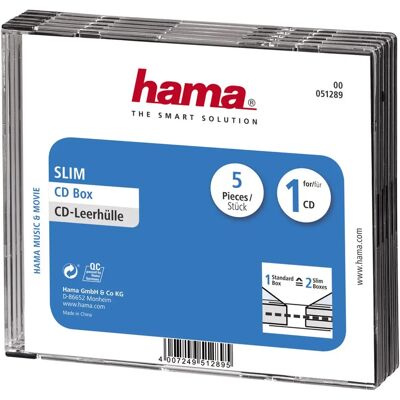 Hama Étui à bijoux CD mince - 1 disque - Transparent/noir - Publicité Hama Étui à bijoux CD mince - 1 disque - Transparent/noir - Publicité