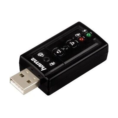 Hama USB-ljudkort - 7.1 Surround - Svart Hama USB-ljudkort - 7.1 Surround - Svart