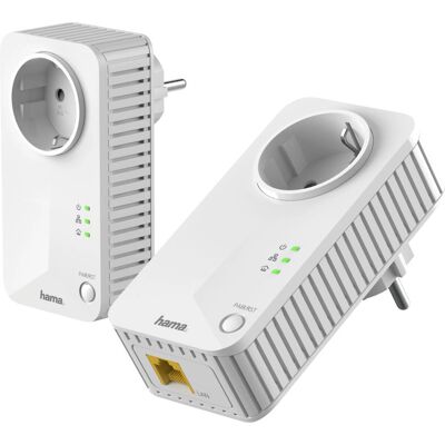 Hama Powerline Steckdose 600 Mbit/s - Weiß - 2 Stück Hama Powerline Steckdose 600 Mbit/s - Weiß - 2 Stück