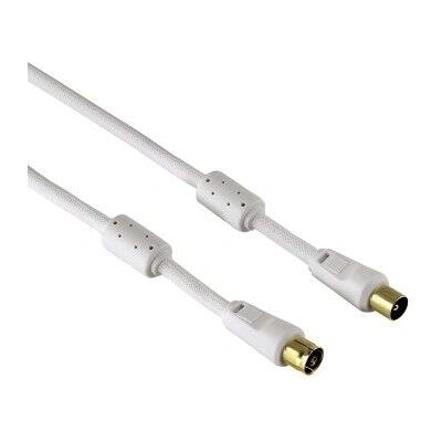 Hama Antennkabel - 3m, 95dB, vit, coax plugg & socket - Antennkabel Hama Antennkabel - 3m, 95dB, vit, coax plugg & socket - Antennkabel