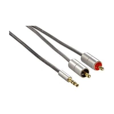 Hama 00080864 Câble audio - 1m - Argenté - 3,5mm à RCA - Publicité Hama 00080864 Câble audio - 1m - Argenté - 3,5mm à RCA - Publicité