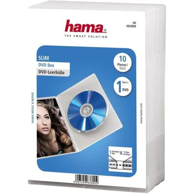 Hama Kapea DVD Jewel Case - 10 Kappaleen Paketti - Läpinäkyvä Hama Kapea DVD Jewel Case - 10 Kappaleen Paketti - Läpinäkyvä