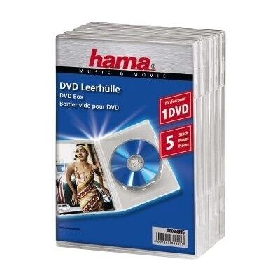 Hama Modell 00083895 - 1 DVD Klarsicht Jewel Case Packung mit 5 Hama Modell 00083895 - 1 DVD Klarsicht Jewel Case Packung mit 5