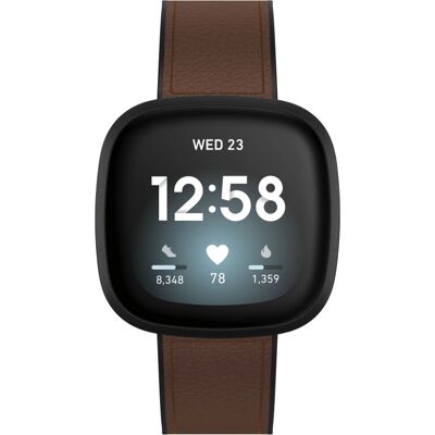 Bracelet en Cuir et Silicone Hama pour Fitbit Versa 3/Sense Bracelet en Cuir et Silicone Hama pour Fitbit Versa 3/Sense