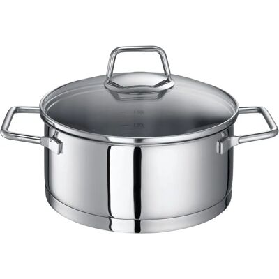 Schulte-Ufer 20cm RVS braadpan met glazen deksel Schulte-Ufer 20cm RVS braadpan met glazen deksel