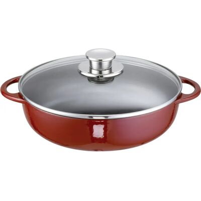 Schulte-Ufer Rustika emaillierte Gusseisen Bratpfanne - 28cm - Rot - Induktion Schulte-Ufer Rustika emaillierte Gusseisen Bratpfanne - 28cm - Rot - Induktion