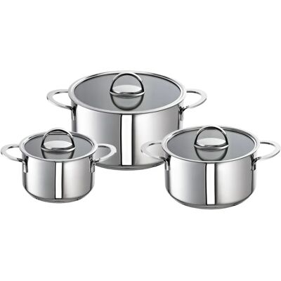 Set di pentole in acciaio inossidabile Mabel Basic di Schulte Ufer - Adatto a tutti i piani cottura Set di pentole in acciaio inossidabile Mabel Basic di Schulte Ufer - Adatto a tutti i piani cottura
