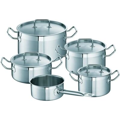 Ensemble de casseroles en acier inoxydable Profi Line avec fond en cuivre - Publicité Ensemble de casseroles en acier inoxydable Profi Line avec fond en cuivre - Publicité