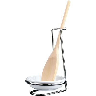 Suporte para utensílios de cozinha Küchenprofi em aço inox com bandeja de porcelana Suporte para utensílios de cozinha Küchenprofi em aço inox com bandeja de porcelana