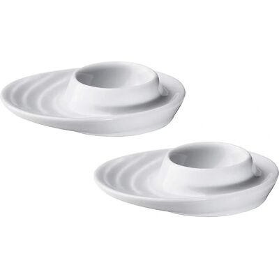 Conjunto de 2 copos para ovos Küchenprofi - Porcelana resistente ao forno - Branco - Suporte para ovos de café da manhã Conjunto de 2 copos para ovos Küchenprofi - Porcelana resistente ao forno - Branco - Suporte para ovos de café da manhã