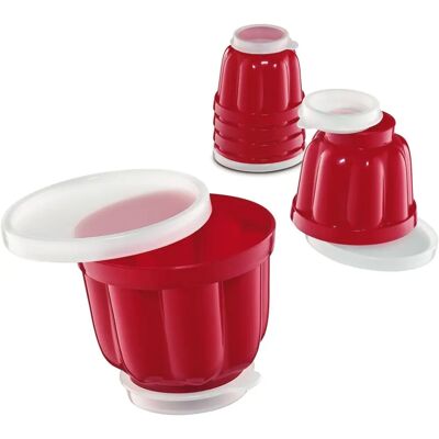 Küchenprofi Modelo 0805901406 - Conjunto de 6 formas de pudim vermelhas Küchenprofi Modelo 0805901406 - Conjunto de 6 formas de pudim vermelhas