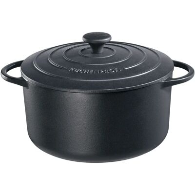 Küchenprofi Cocotte en fonte émaillée noire - Rôtissoire / Casserole - Publicité Küchenprofi Cocotte en fonte émaillée noire - Rôtissoire / Casserole - Publicité