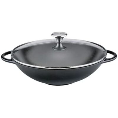 Ensemble Wok Küchenprofi 30 cm noir avec couvercle en verre - Ensemble de Wok Ensemble Wok Küchenprofi 30 cm noir avec couvercle en verre - Ensemble de Wok