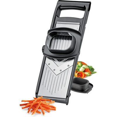 Küchenprofi Mandoline Kompakt - Verstellbare Dicke, 2 Julienne-Einsätze Küchenprofi Mandoline Kompakt - Verstellbare Dicke, 2 Julienne-Einsätze