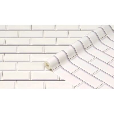 D-C-Fix White Subway Tile Wallpaper - Wallpaper D-C-Fix White Subway Tile Wallpaper - Wallpaper