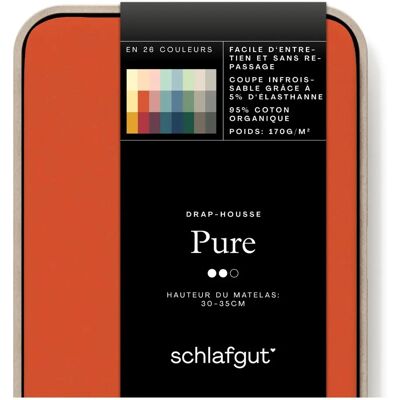 SCHLAFGUT PURE Bio-Baumwolle mit Elasthan, rot mid, 120-130x200-220cm Jersey - Spannbettlaken SCHLAFGUT PURE Bio-Baumwolle mit Elasthan, rot mid, 120-130x200-220cm Jersey - Spannbettlaken