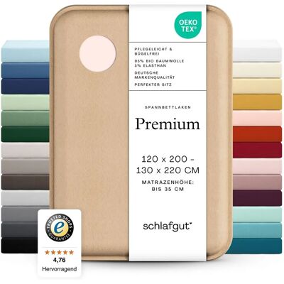 SCHLAFGUT Premium Spannbettlaken - 120-130x200-220cm - rot SCHLAFGUT Premium Spannbettlaken - 120-130x200-220cm - rot